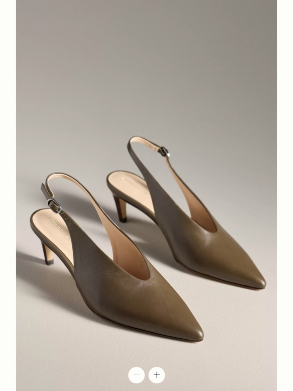 By Anthropologie Genuine Leather Pointed-Toe Slingback Pumps